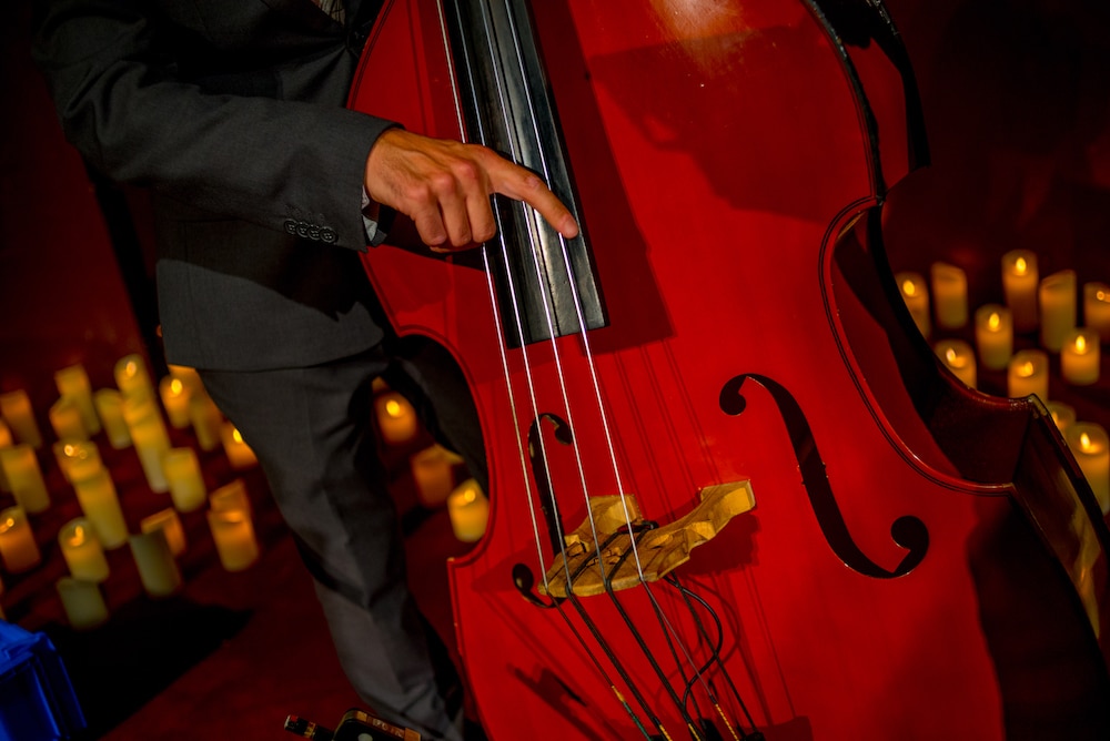 A man playing the cello.