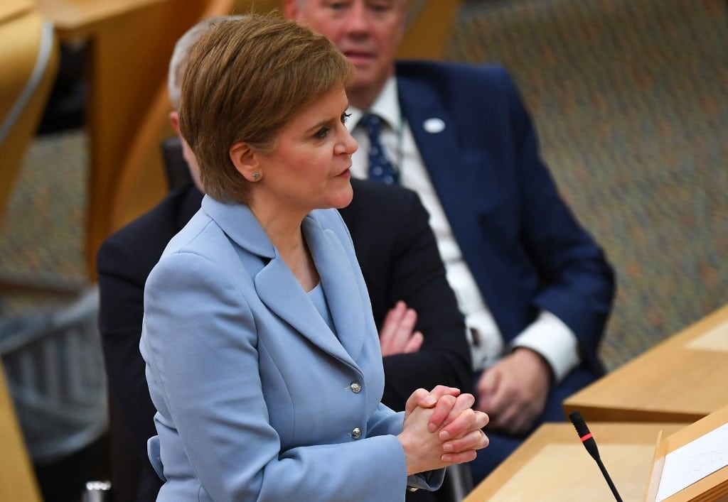 Scotland's First Minister Nicola Sturgeon answers questions after giving a statement on independence referendum in the Scottish Parliament at Holyrood in Edinburgh on June 28, 2022.