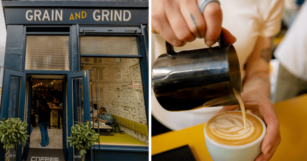 grain-and-grind-west-end-exterior-person-pouring-milk-for-latte